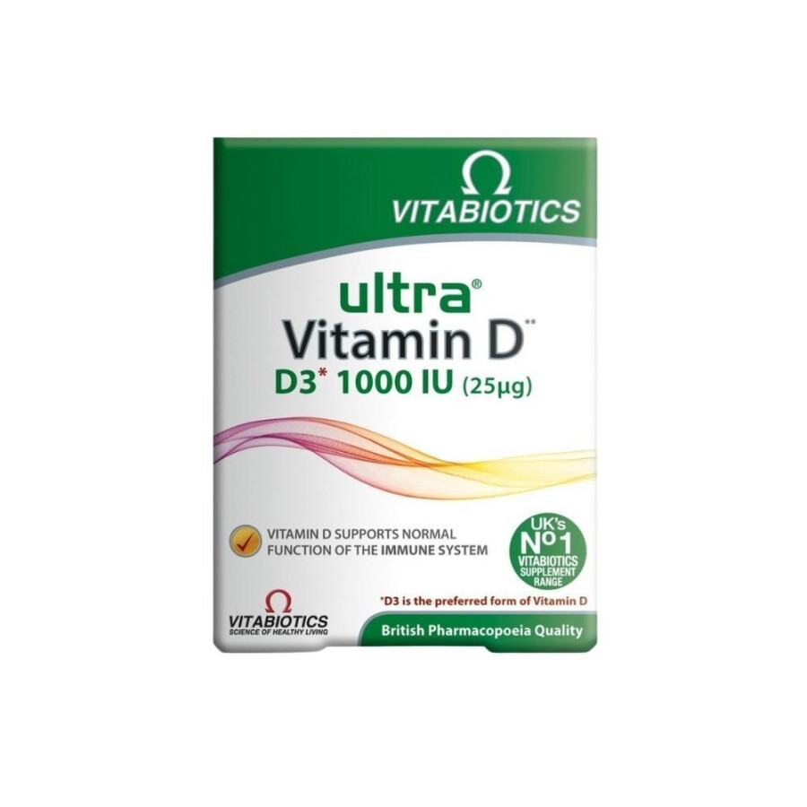 Vitabiotics Ultra Vitamin D Vitamin D3 İçeren Takviye Edici Gıda 1000UI 96 Tablet - 1