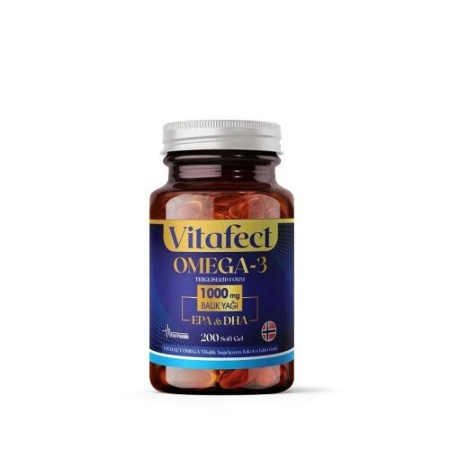 Vitafect OMEGA 3 1000MG 200 Soft Gel Kapsül - Efekt Pharma