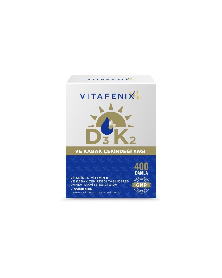 Vitafenix D3K2 ve Kabak Çekirdeği Yağı 400 Damla 20 Ml - 1