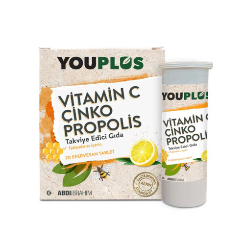 Vitamin C Çinko Propolis 20 Efervesan Tablet - Youplus