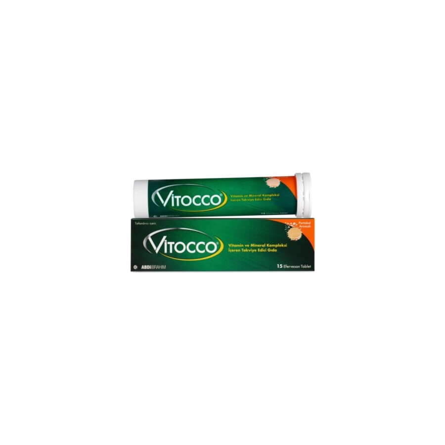 Vitocco Vitamin Mineral İçeren Takviye Edici Gıda 15 Efervesan Tablet - 1