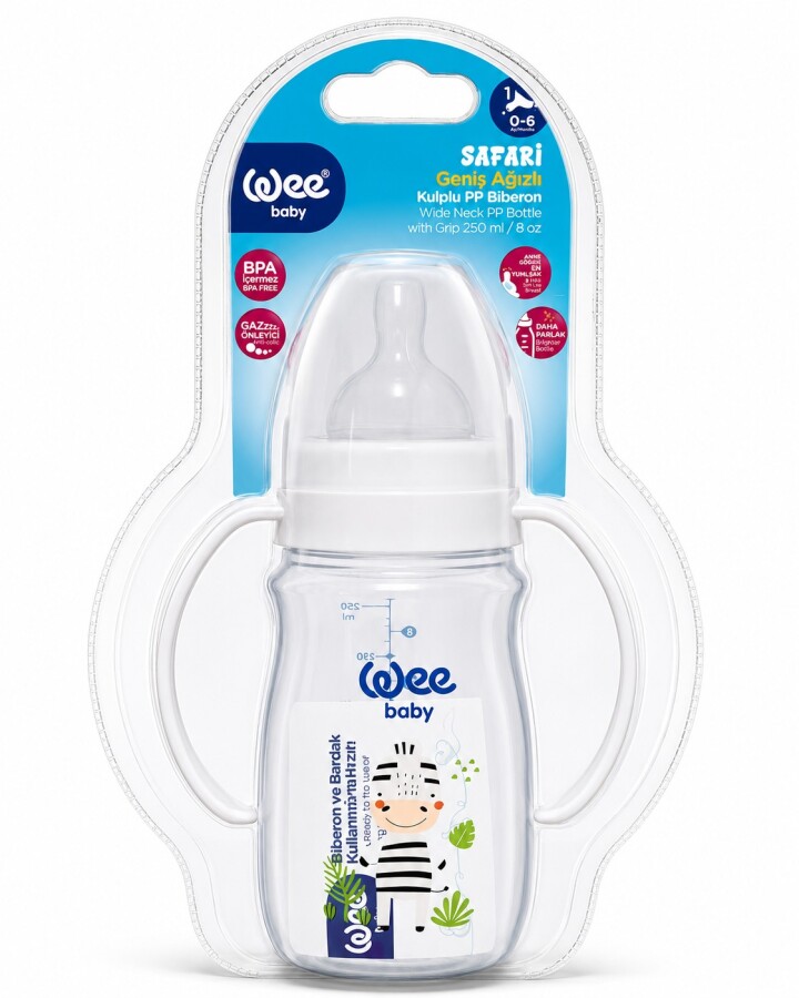 Wee Baby Safari Kulplu Pp Biberon 250 Ml 0-6 Ay - 1