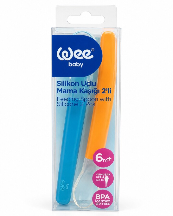 Wee Baby Silikon Uçlu Mama Kaşığı 2li - 1