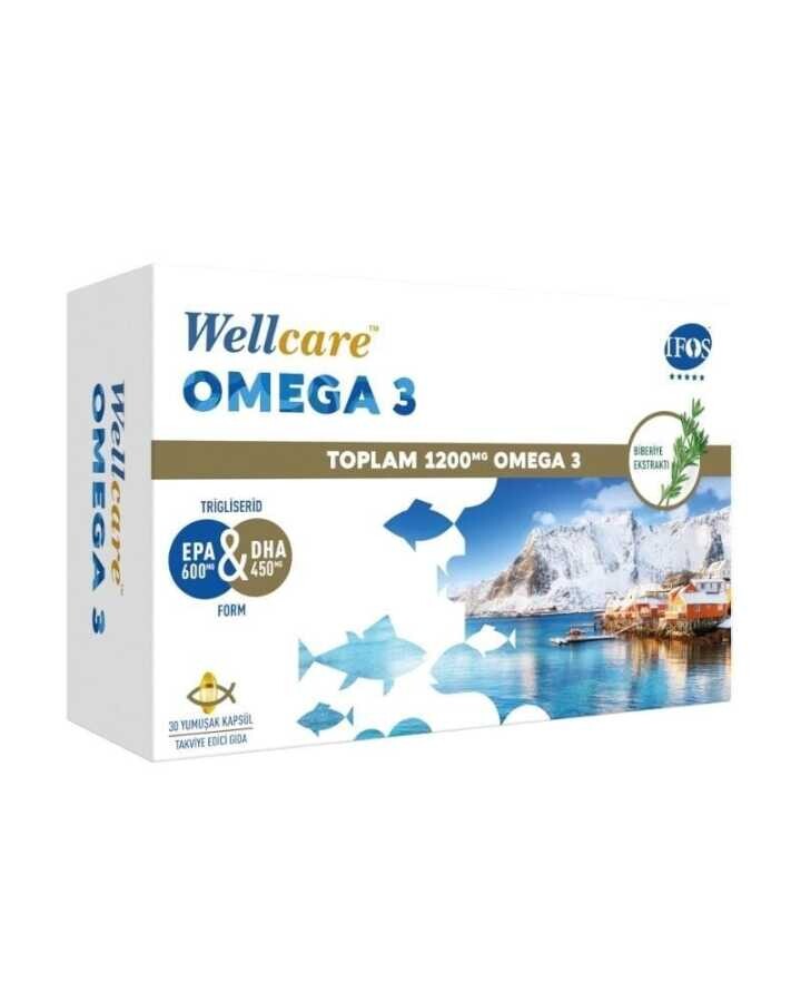 Wellcare Omega3 Biberiye Ekstraktlı Balık Yağı 30 Yumuşak Kapsül - 1