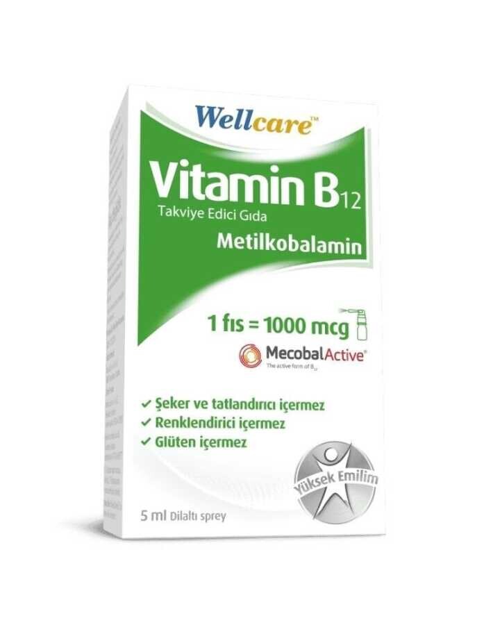 Wellcare Vitamin B12 Takviye Edici Gıda 5ml - 1