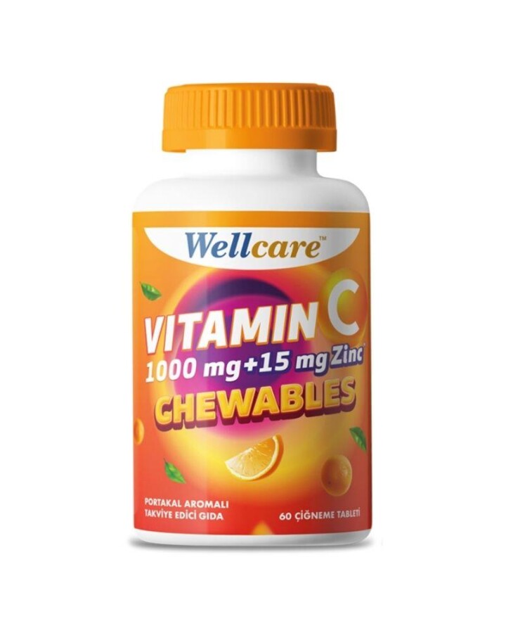 Wellcare Vitamin C & Çinko 60 Çiğneme Tableti - 1
