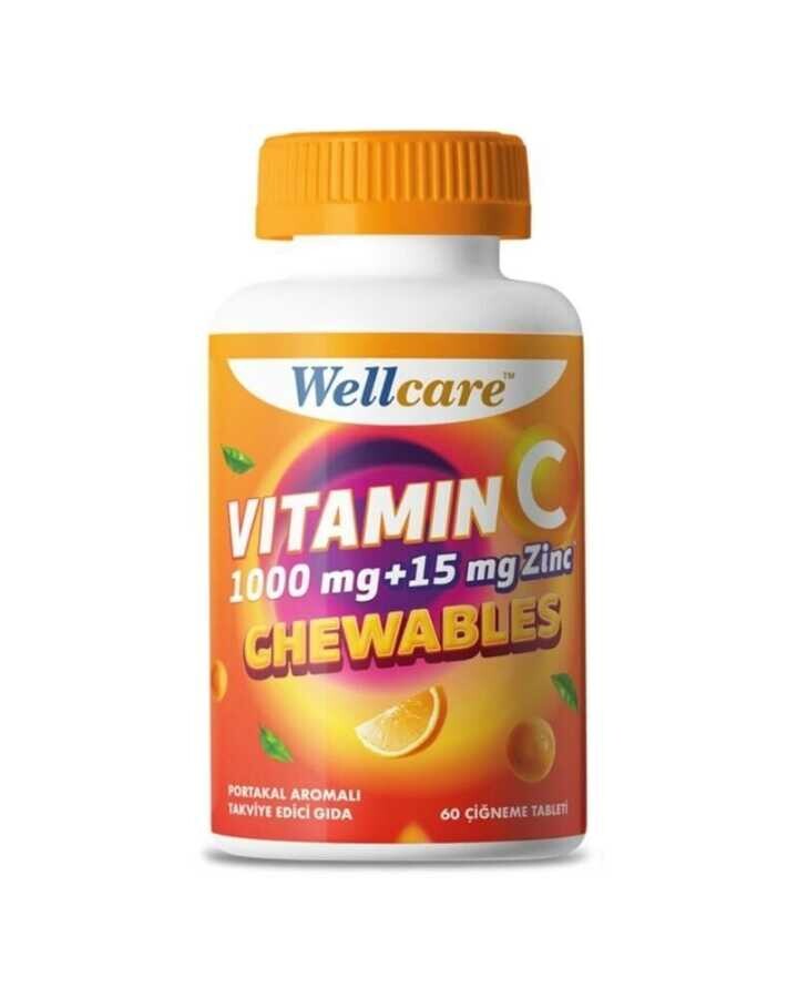 Wellcare Vitamin C & Çinko 60 Çiğneme Tableti - 1