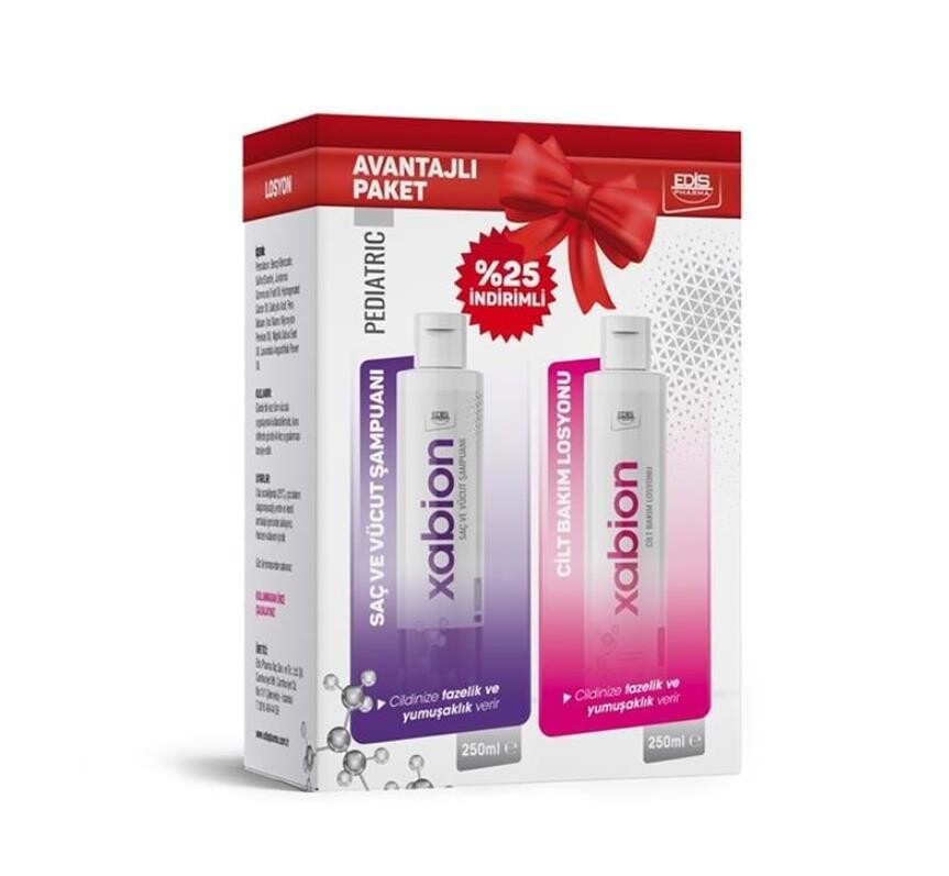 Xabion Pediatric Cilt Bakım Losyonu 250Ml+ Şampuanı 250 Ml Kofre Paket - 1