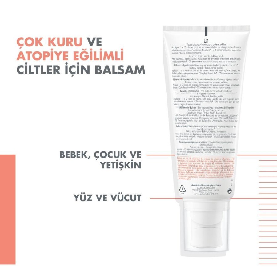 Avene Xeracalm A.D Baume Relipidant Besleyici, Rahatlatıcı, Nemlendirici Balsam 200ml - 4