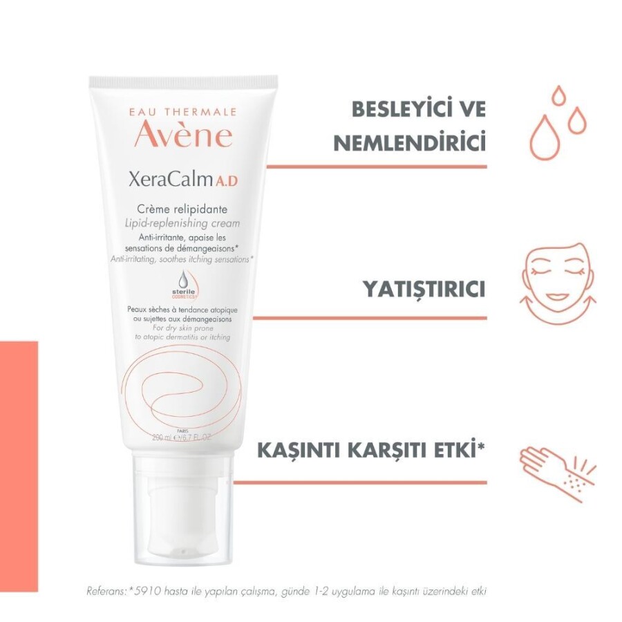 Avene Xeracalm A.D Creme Relipidante Çok Kuru & Atopi Eğilimli Ciltler Yatıştırıcı Nemlendirici Krem 200ml - 3