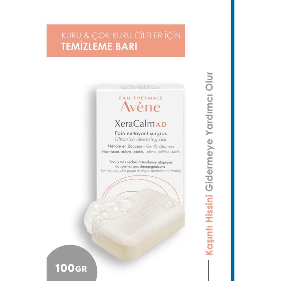 Avene XeraCalm A.D. Ultra-Rich Cleansing Bar Ultra Besleyici Temizleyici Bar 100gr - 2