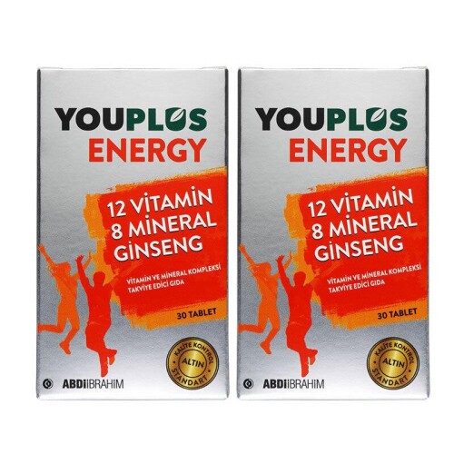 Youplus Energy Vitamin ve Mineral Kompleksi 2 x 30 Tablet - ABDİİBRAHİM