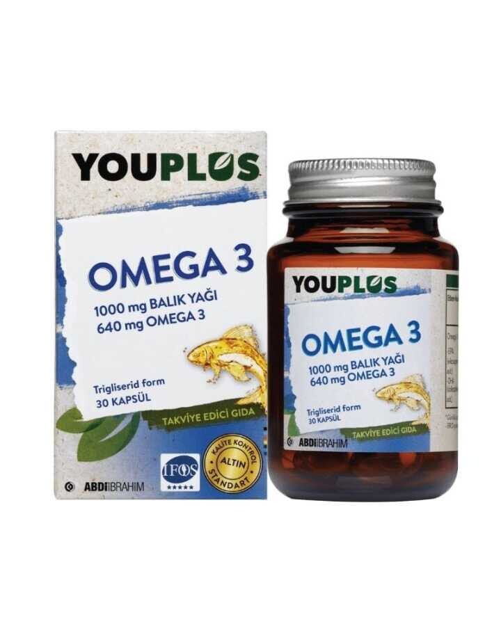 Youplus Omega3 1000 mg Balık Yağı 640 mg Omega3 30 Kapsül - 1