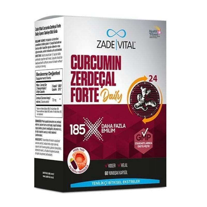 Zade Vital Curcumin Zerdeçal Forte Daily 60 Yumuşak Kapsül - 1