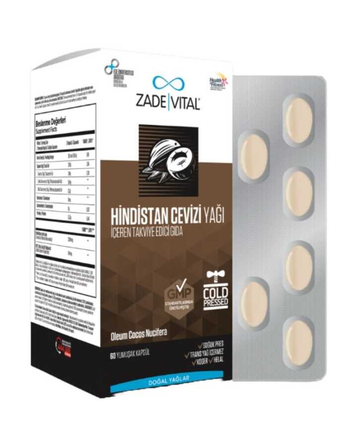 Zade Vital Hindistan Cevizi Yağı 60 Yumuşak Kapsül - 1