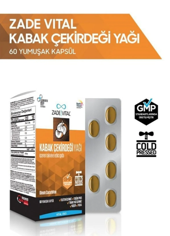 Zade Vital Kabak Çekirdeği Yağı 60 Kapsül - 3